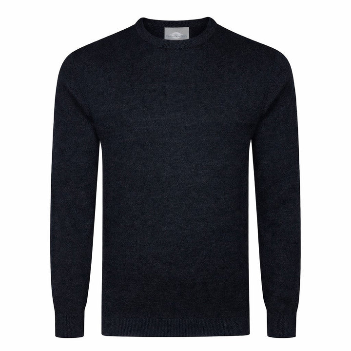 Mens Merino Acrylic Crew Neck Jumper - Black