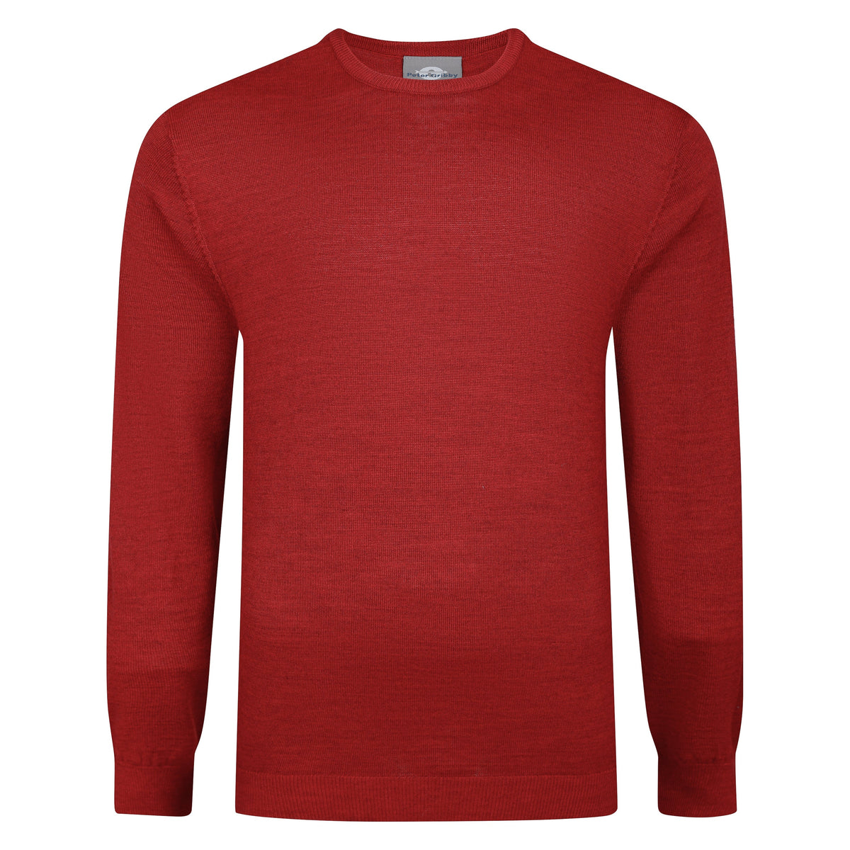 Mens Merino Acrylic Crew Neck Jumper - Paprika