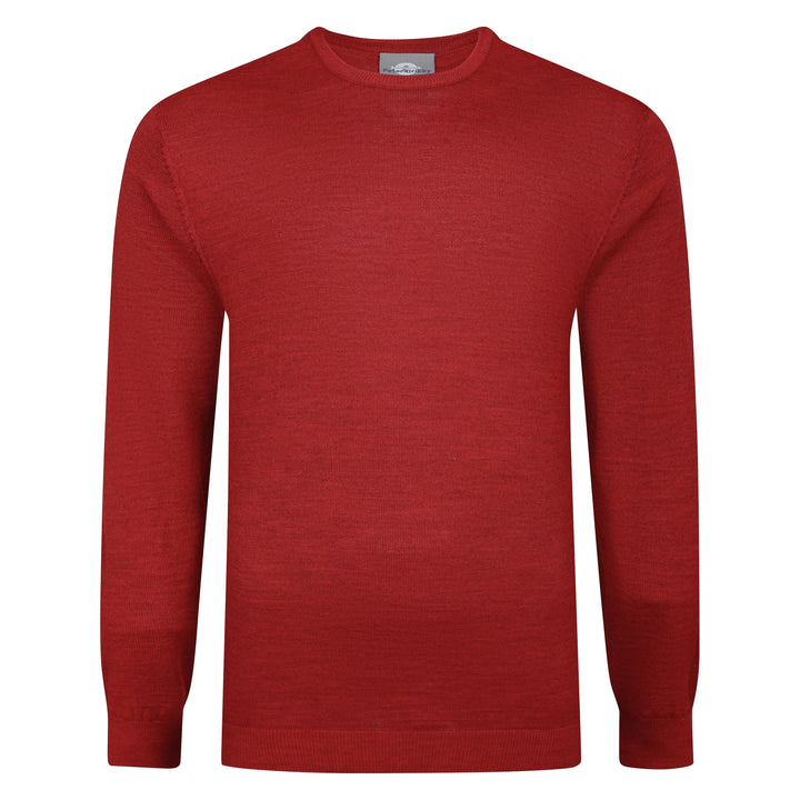 Mens Merino Acrylic Crew Neck Jumper - Paprika