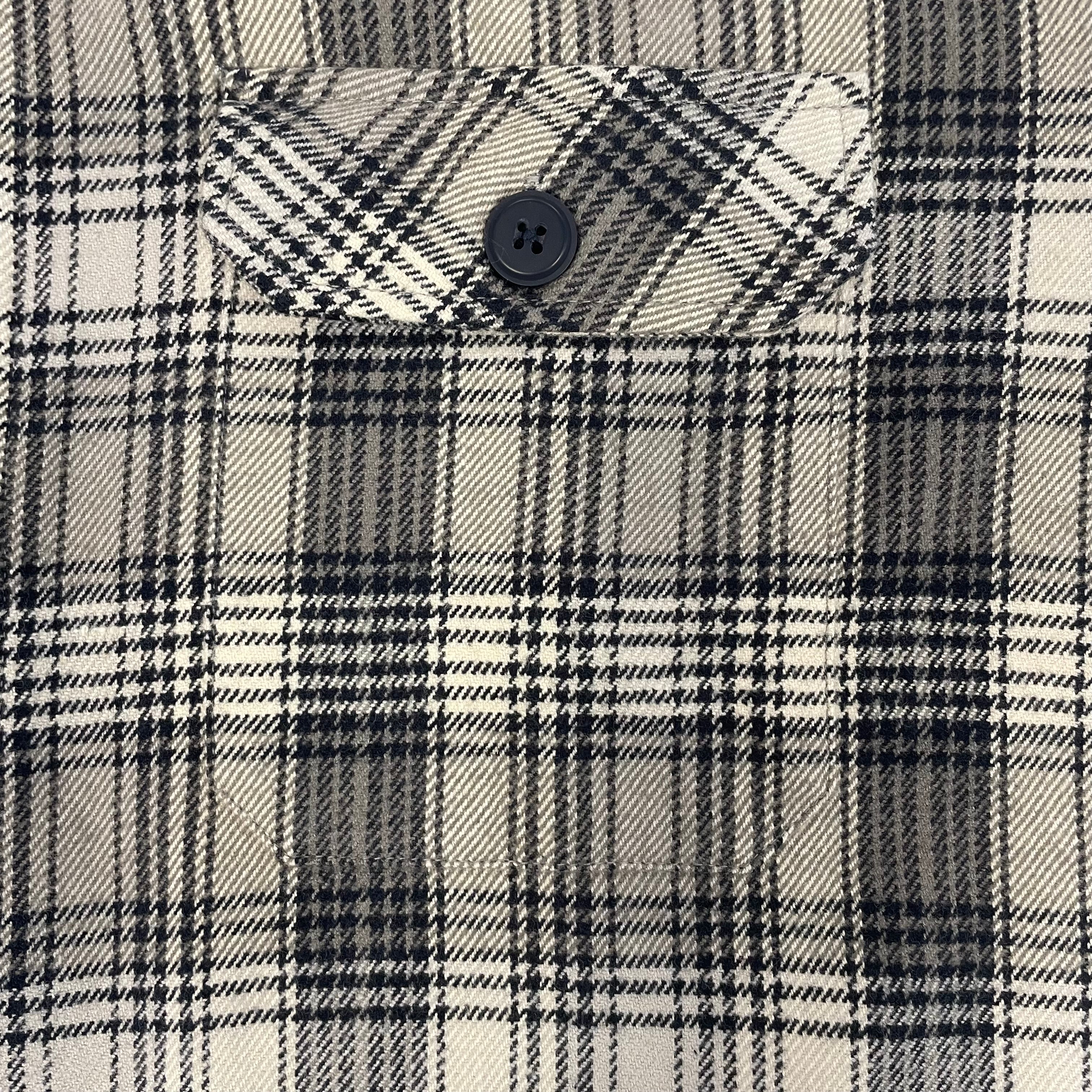 Mens Cotton Long Sleeved Grey Check Shacket