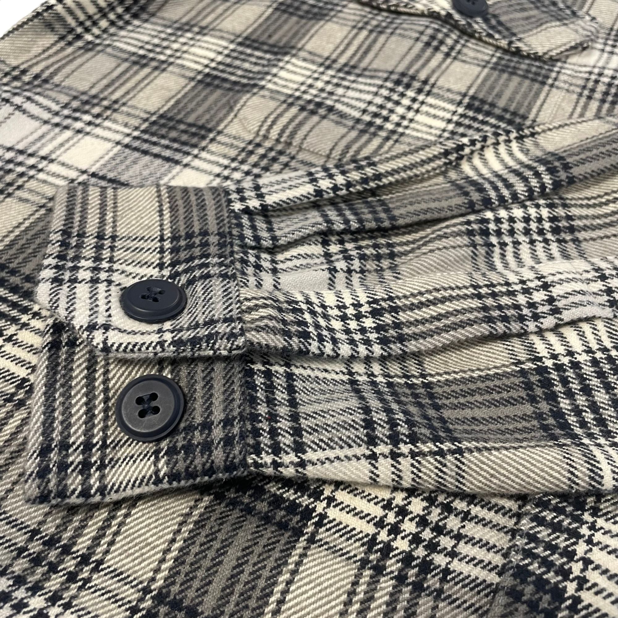 Mens Cotton Long Sleeved Grey Check Shacket