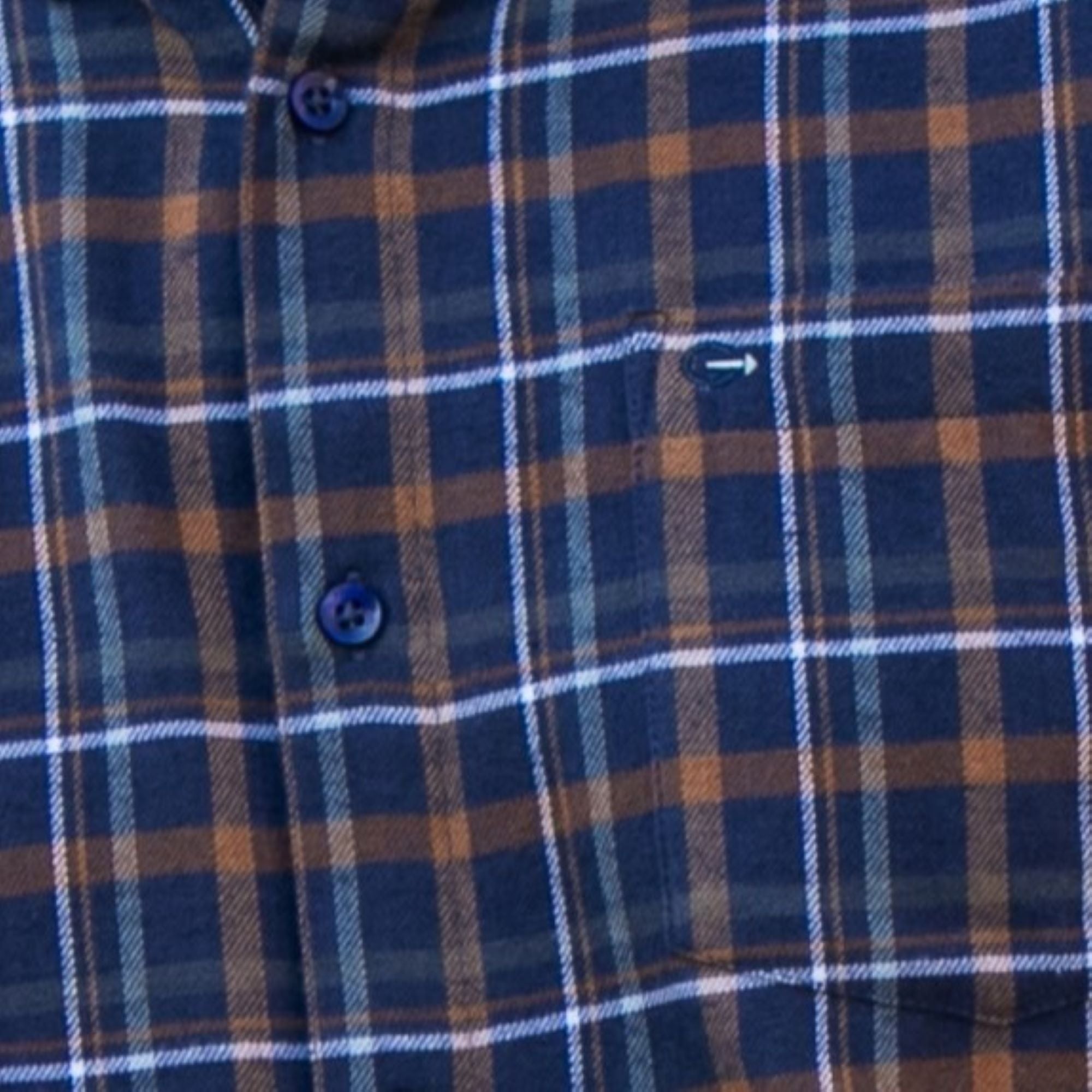 Mens Long Sleeve Navy Check Shirt