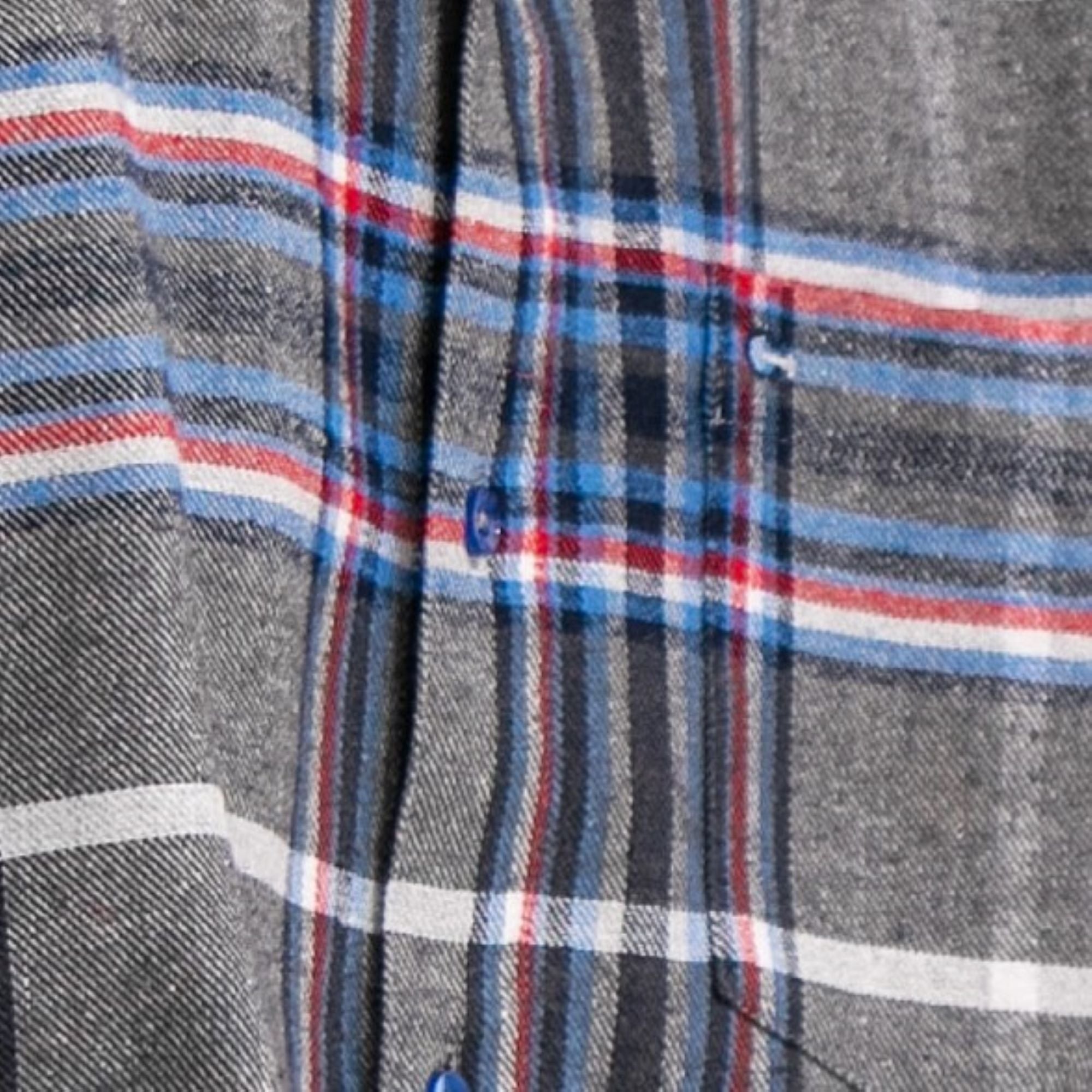 Mens Long Sleeve Silver Check Shirt