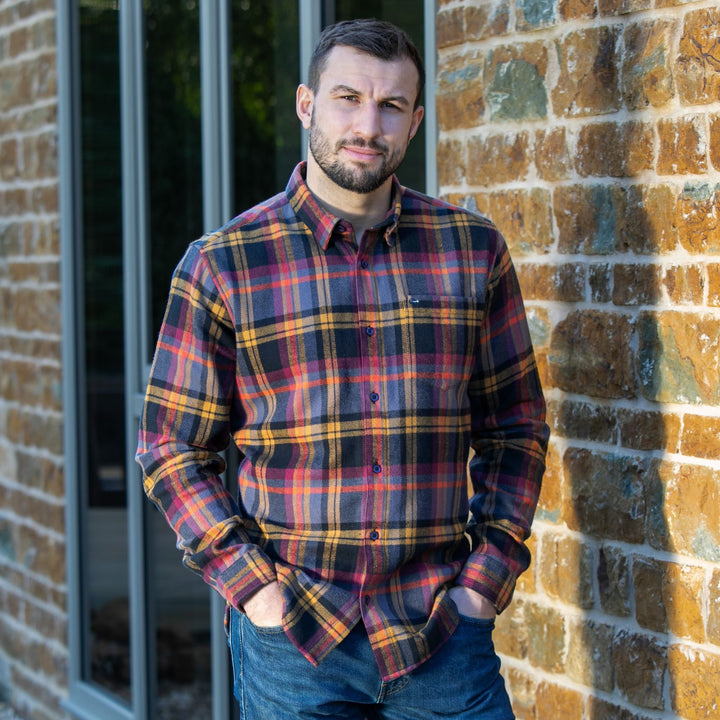 Mens Long Sleeve Multi Check Shirt