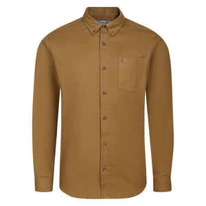 Mens Long Sleeve Twill Shirt - Caramel