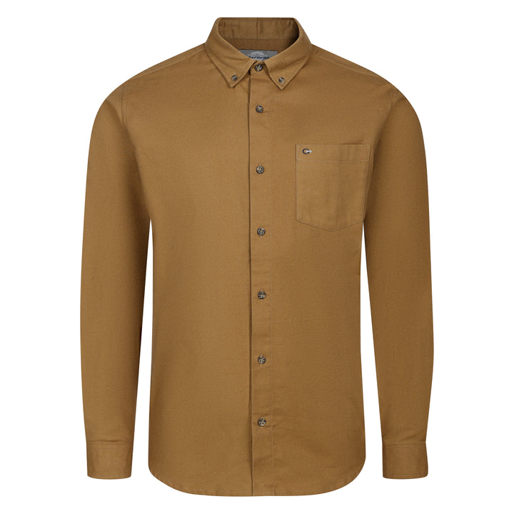 Mens Long Sleeve Twill Shirt - Caramel