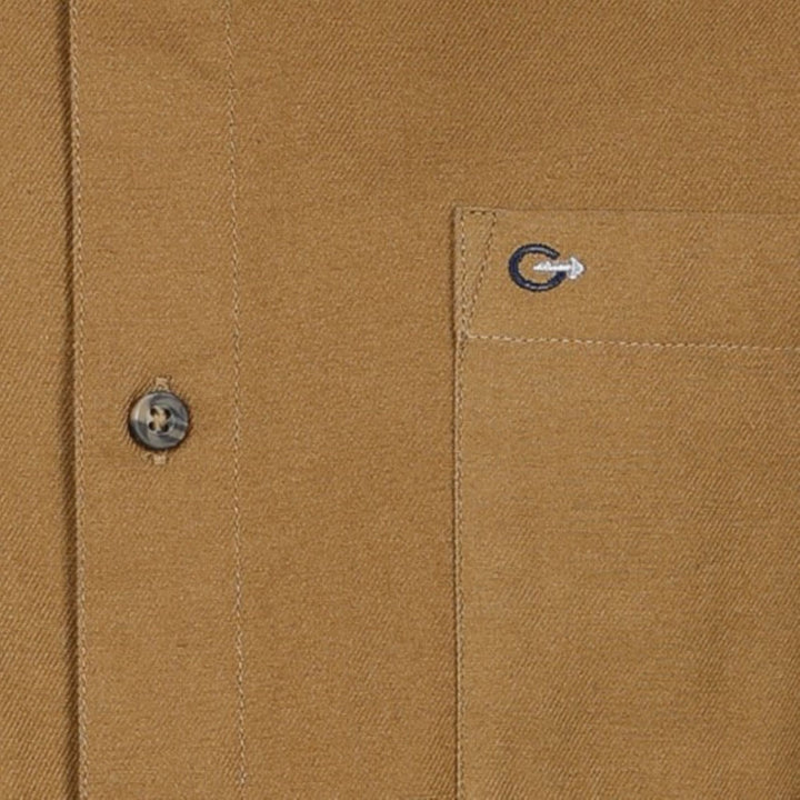 Mens Long Sleeve Twill Shirt - Caramel