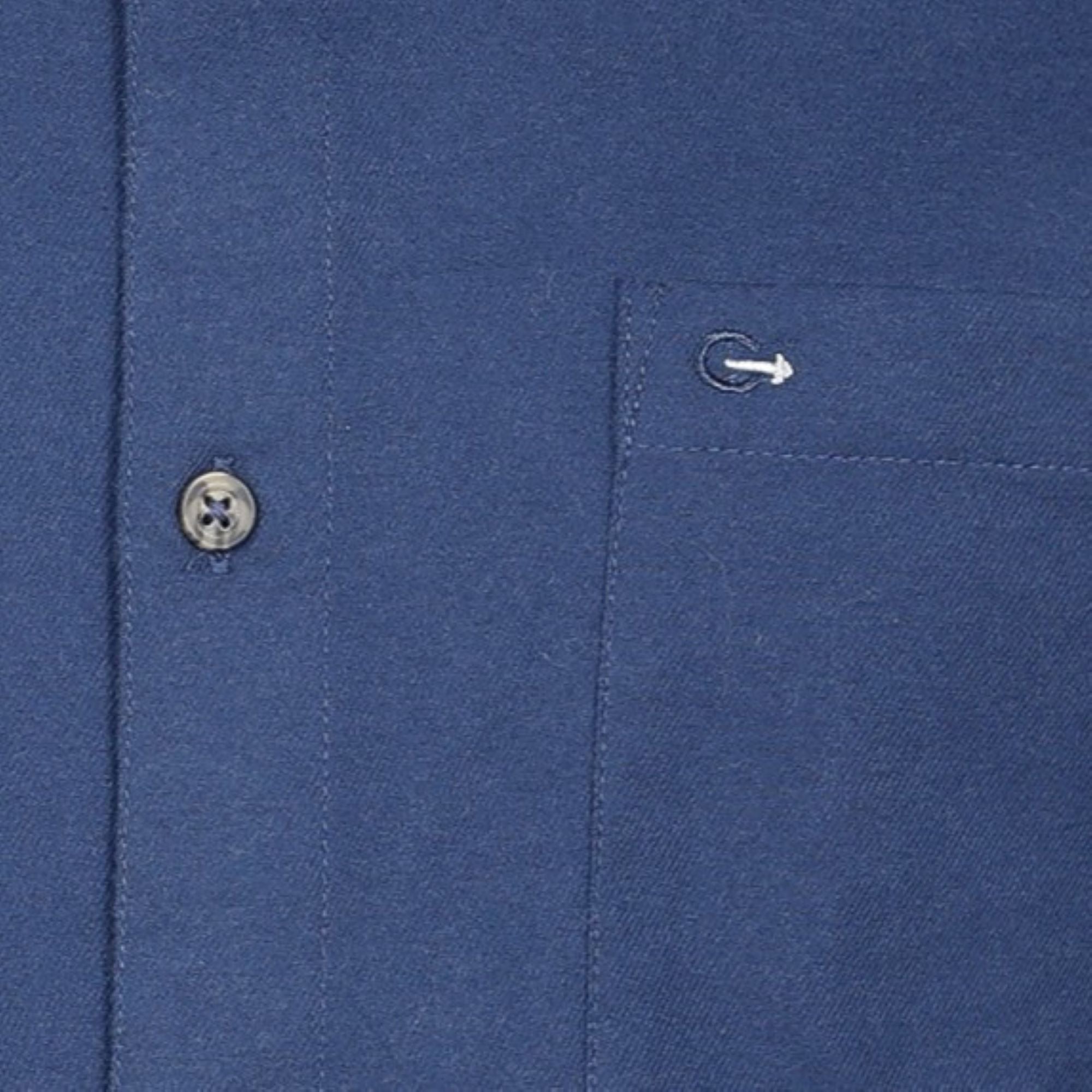 Mens Long Sleeve Twill Shirt - Indigo
