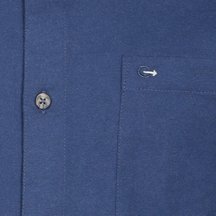 Mens Long Sleeve Twill Shirt - Indigo