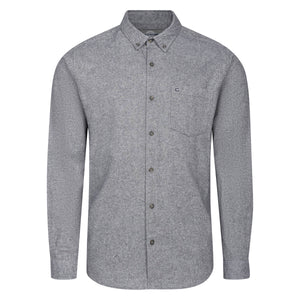 Mens Long Sleeve Twill Shirt - Silver