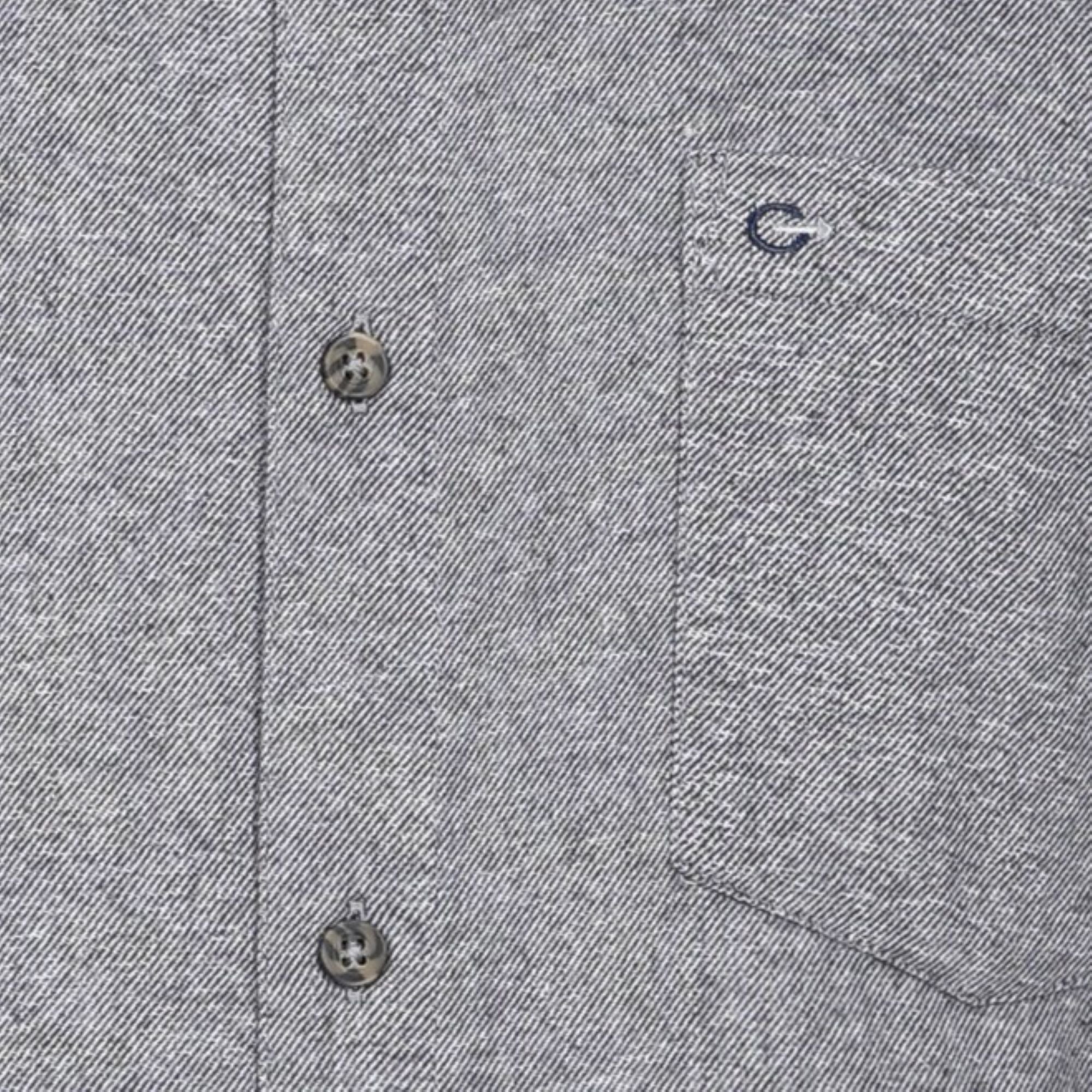 Mens Long Sleeve Twill Shirt - Silver