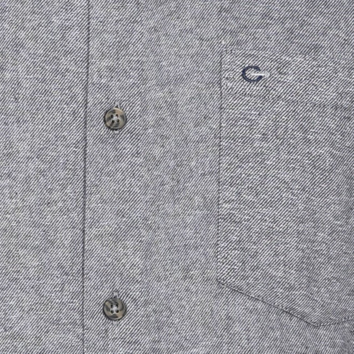 Mens Long Sleeve Twill Shirt - Silver