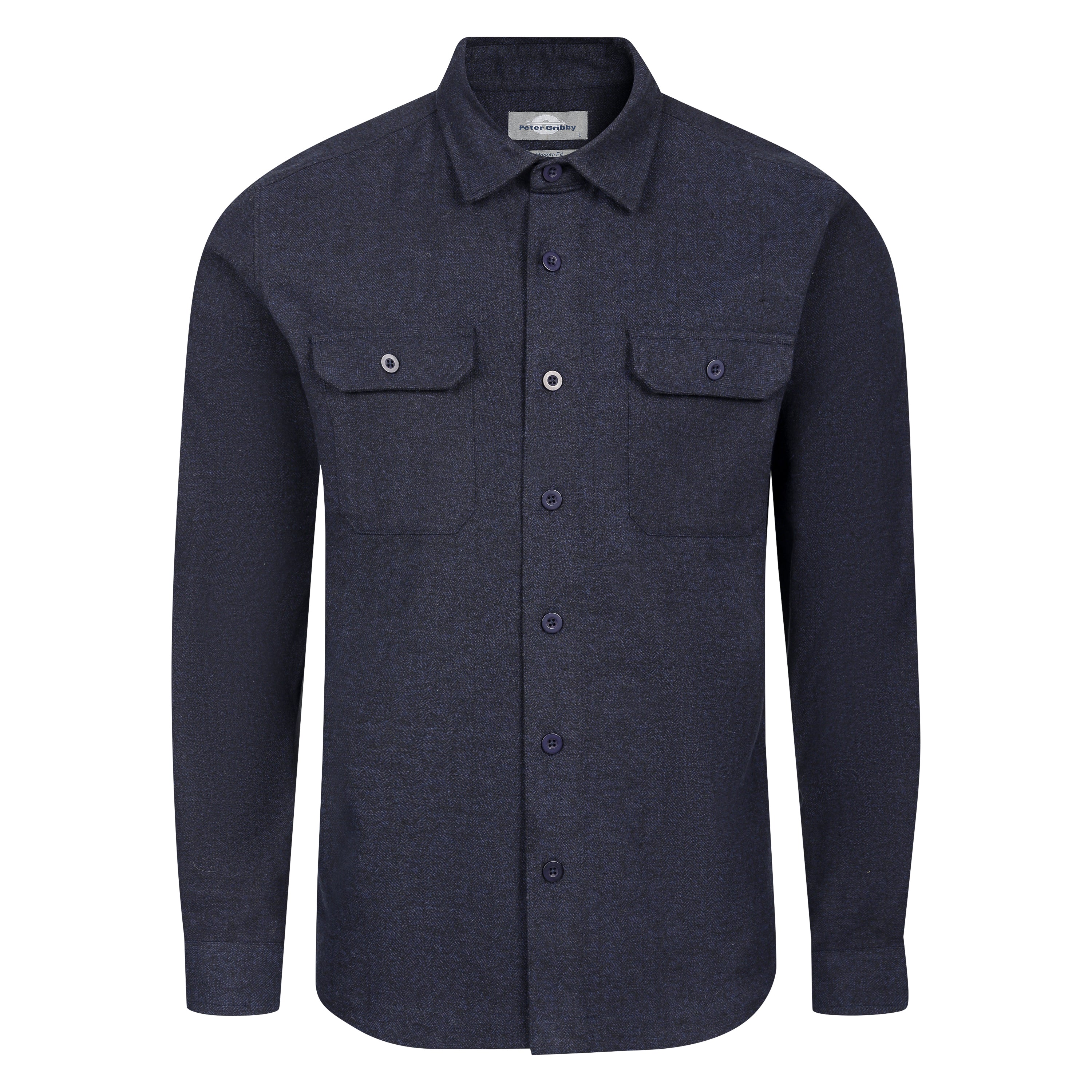 Mens Flannel Shacket - Indigo