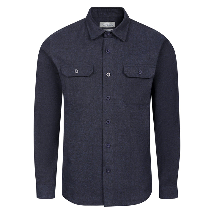 Mens Flannel Shacket - Indigo