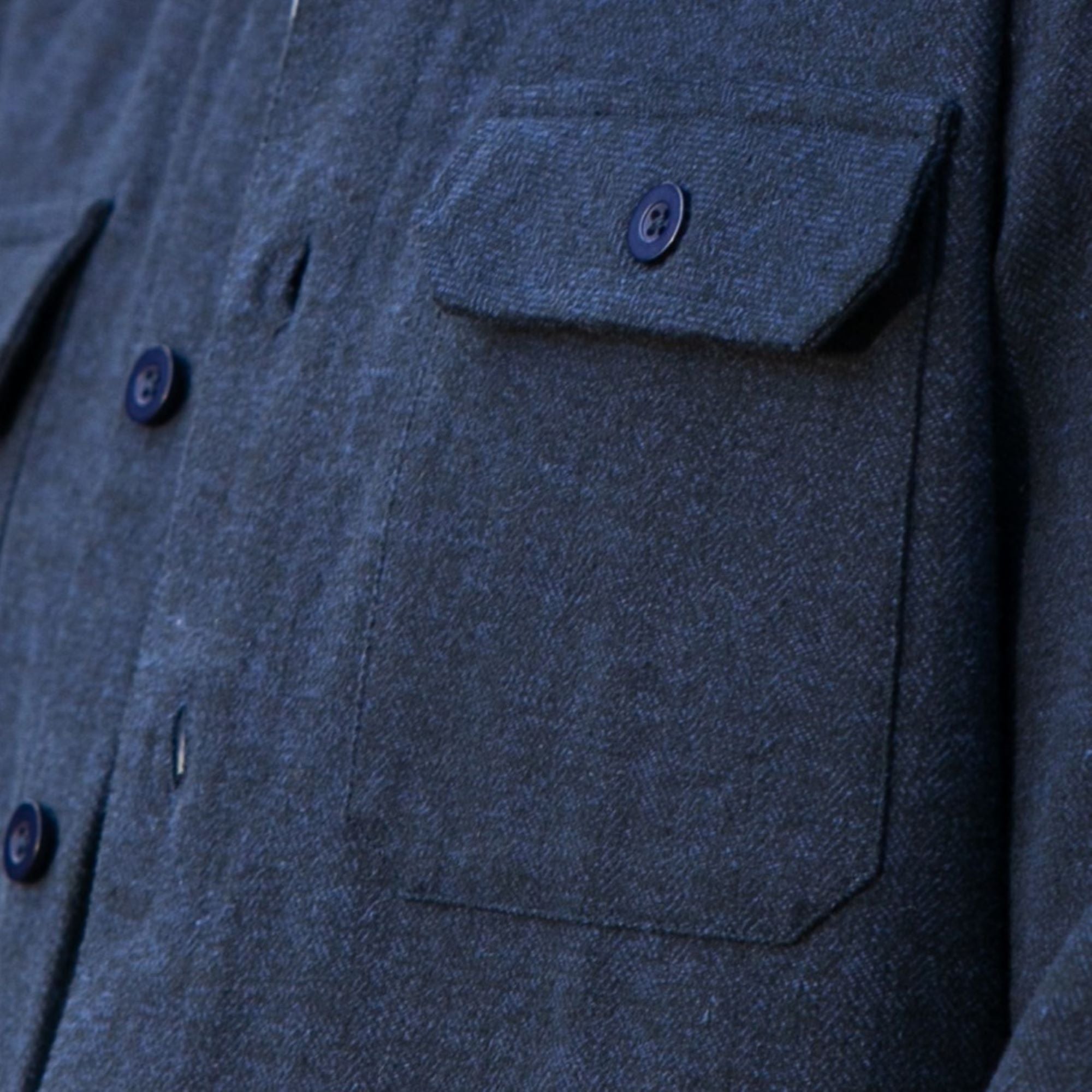Mens Flannel Shacket - Indigo