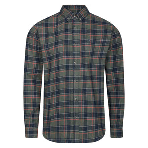 Mens Long Sleeve Check Shirt - Olive