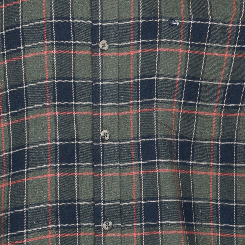 Mens Long Sleeve Check Shirt - Olive