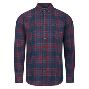 Mens Long Sleeve Check Shirt - Teal