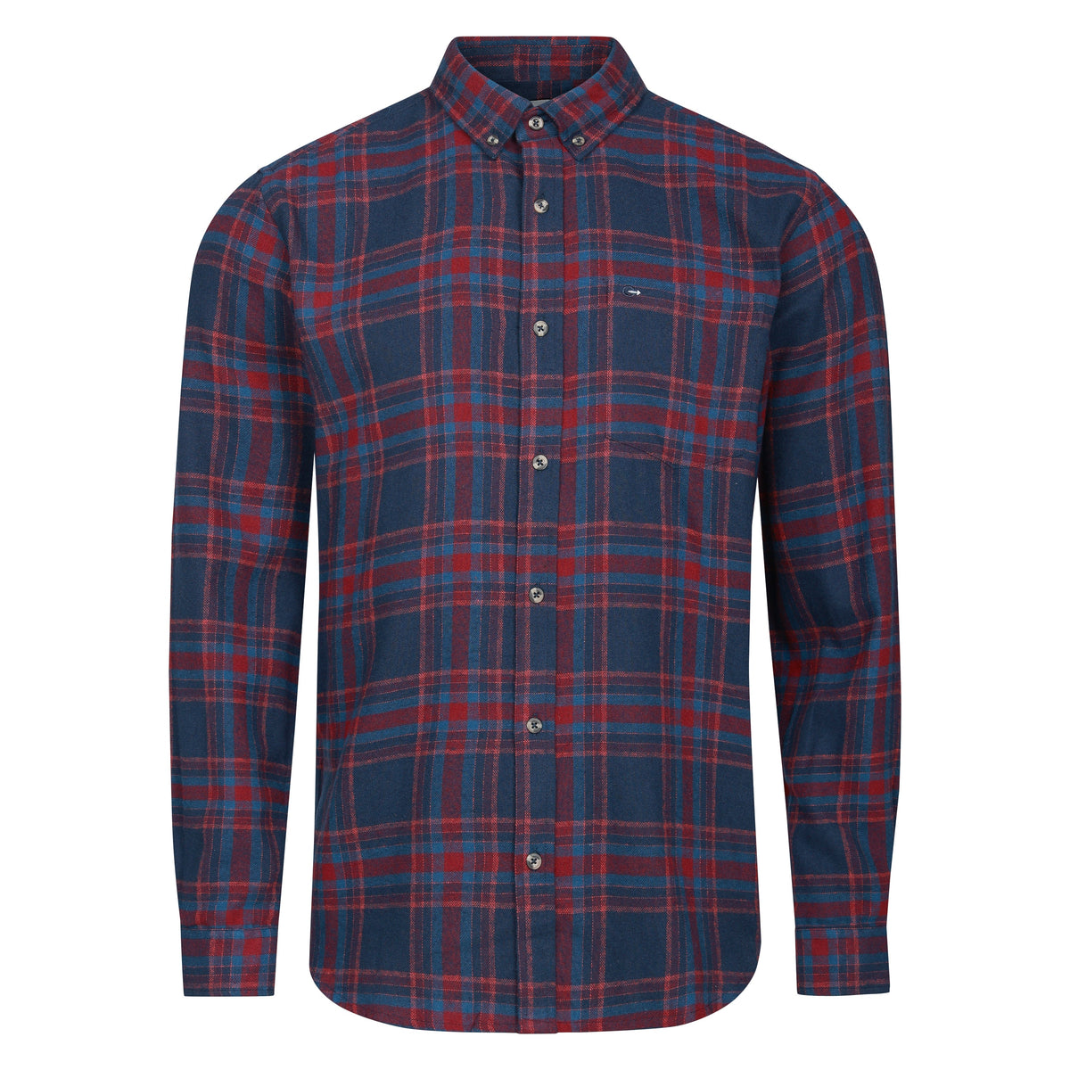 Mens Long Sleeve Check Shirt - Teal