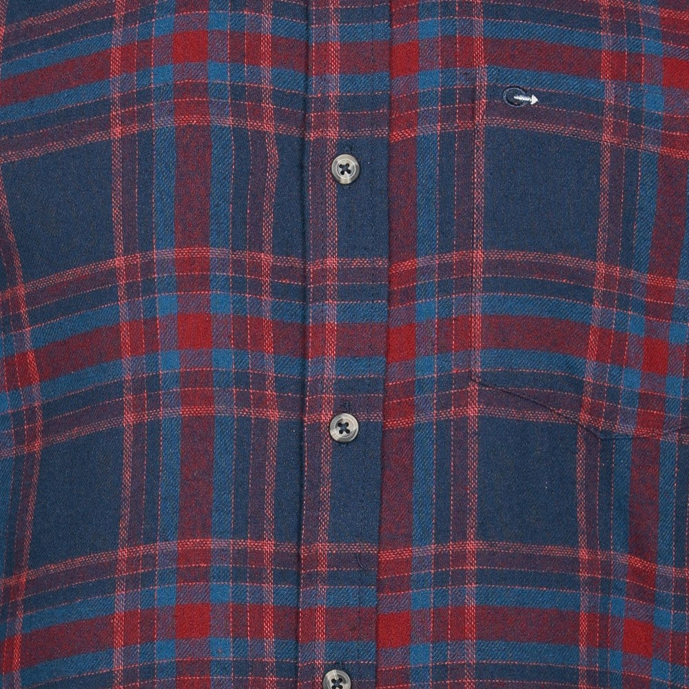 Mens Long Sleeve Check Shirt - Teal