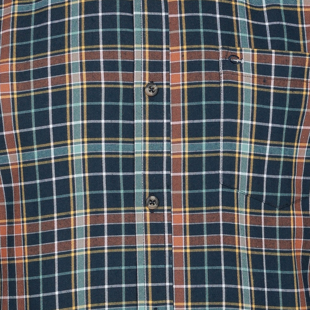 Mens Long Sleeve Check Shirt - Navy