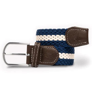 Swole Panda Woven Belt - Blue White Stripe