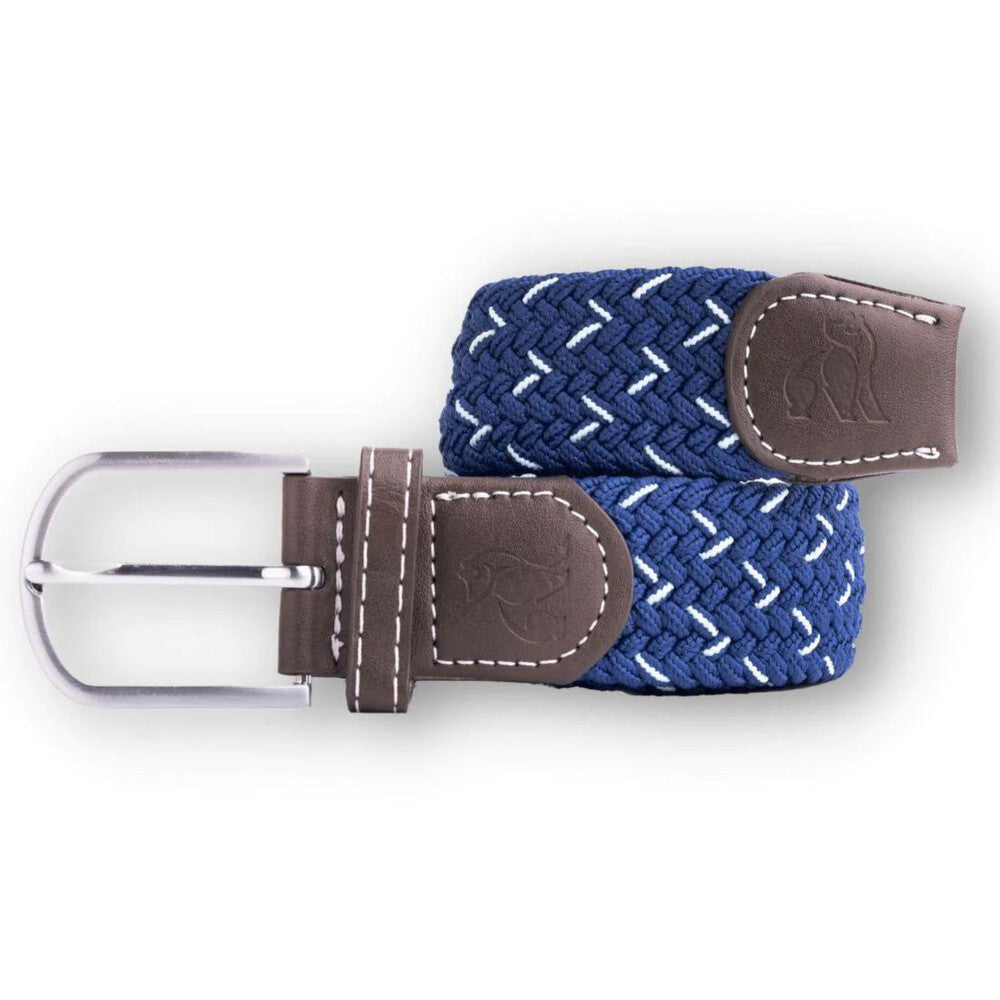 Swole Panda Woven Belt - Navy White Dot